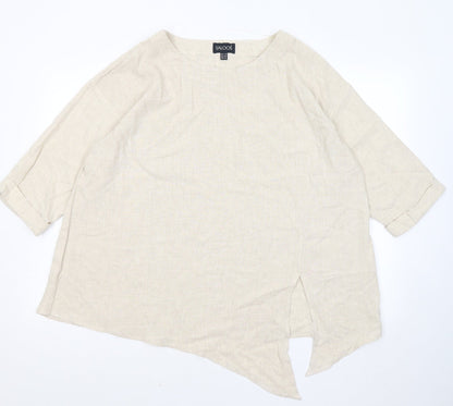 Saloos Womens Beige Round Neck Polyester Pullover Jumper Size 16