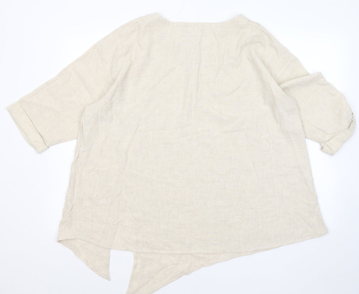 Saloos Womens Beige Round Neck Polyester Pullover Jumper Size 16