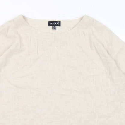 Saloos Womens Beige Round Neck Polyester Pullover Jumper Size 16