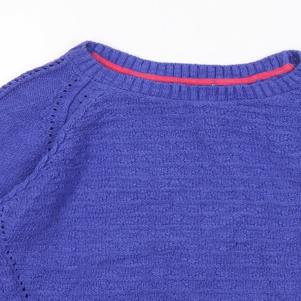 Marks and Spencer Womens Blue Round Neck Acrylic Pullover Jumper Size 16
