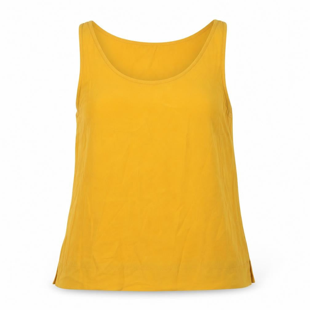 Primark Womens Yellow Polyester Basic Blouse Size 6 Round Neck