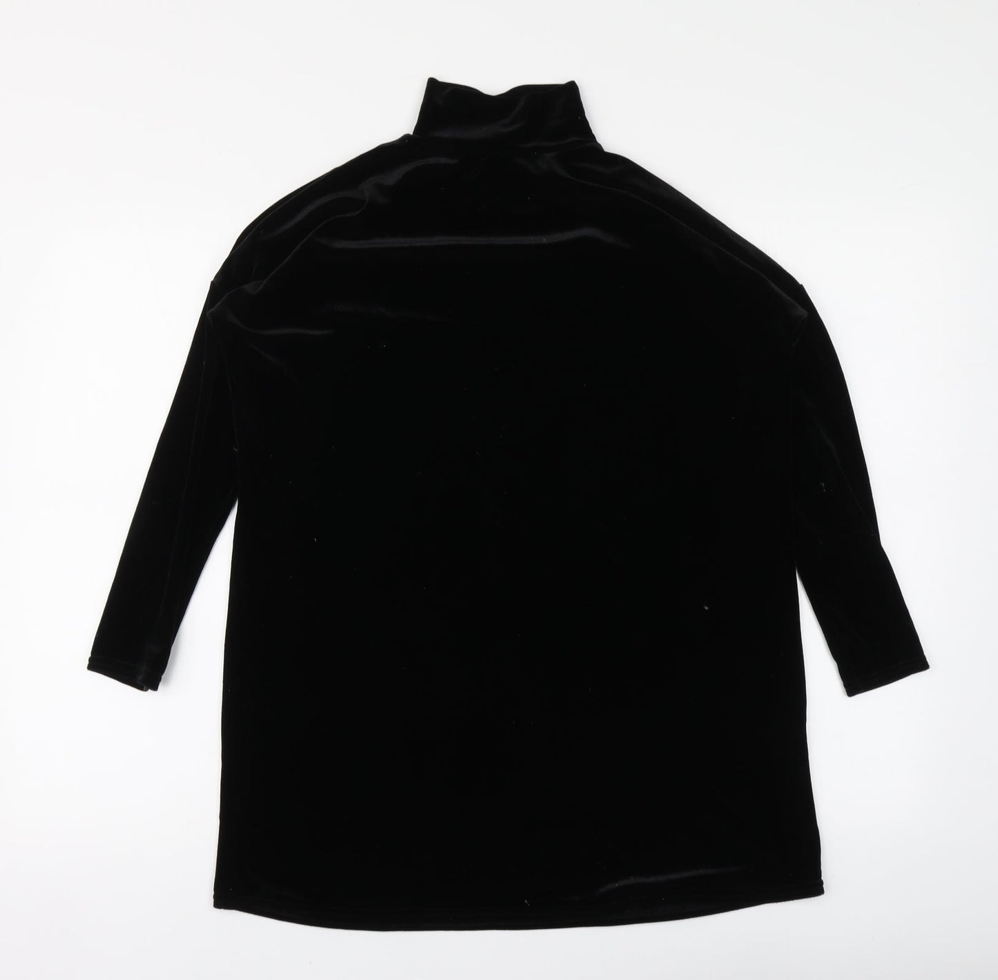 Missguided Womens Black Polyester Basic Blouse Size 6 High Neck