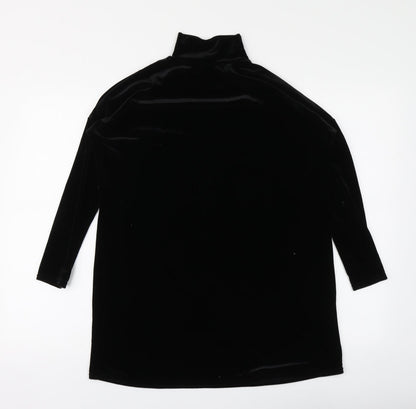 Missguided Womens Black Polyester Basic Blouse Size 6 High Neck