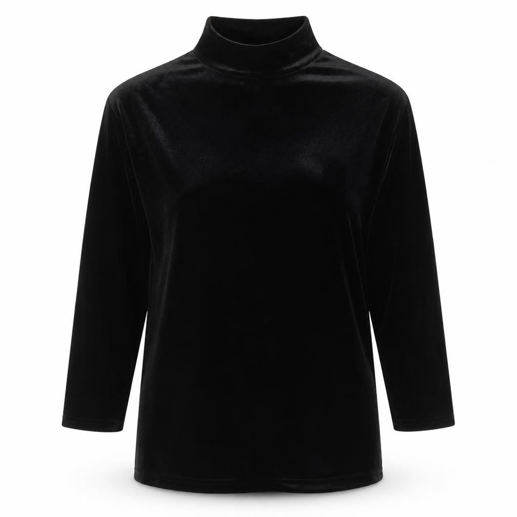 Missguided Womens Black Polyester Basic Blouse Size 6 High Neck