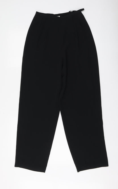 Next Womens Black Polyester Trousers Size 8 L29 in Regular