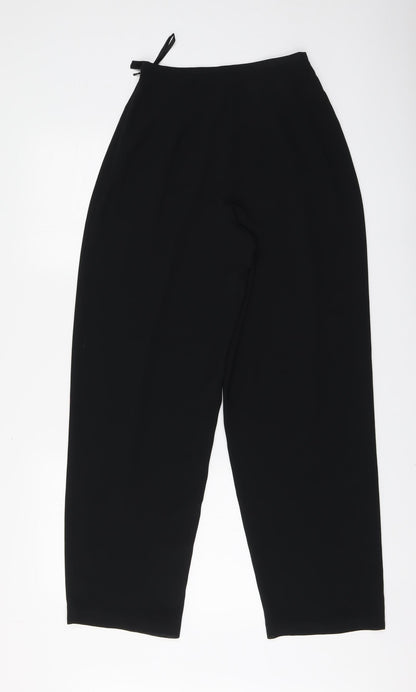 Next Womens Black Polyester Trousers Size 8 L29 in Regular