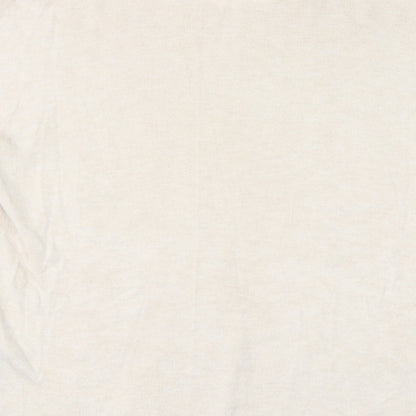 Warehouse Womens Beige Viscose Basic Blouse Size 10 Round Neck