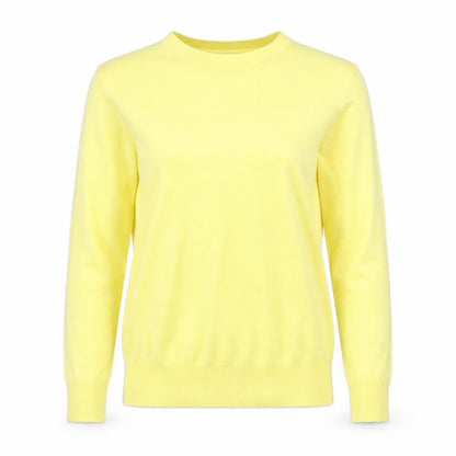 Warehouse Womens Yellow Round Neck Cotton Pullover Jumper Size 6