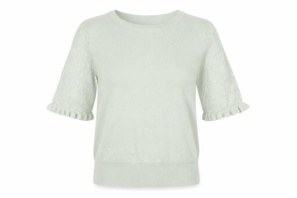 Oasis Womens Green Round Neck Cotton Pullover Jumper Size XS