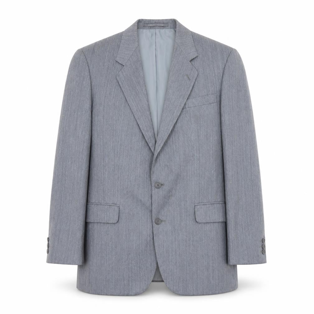 Pinstripe Mens Grey Polyester Jacket Suit Jacket Size 42