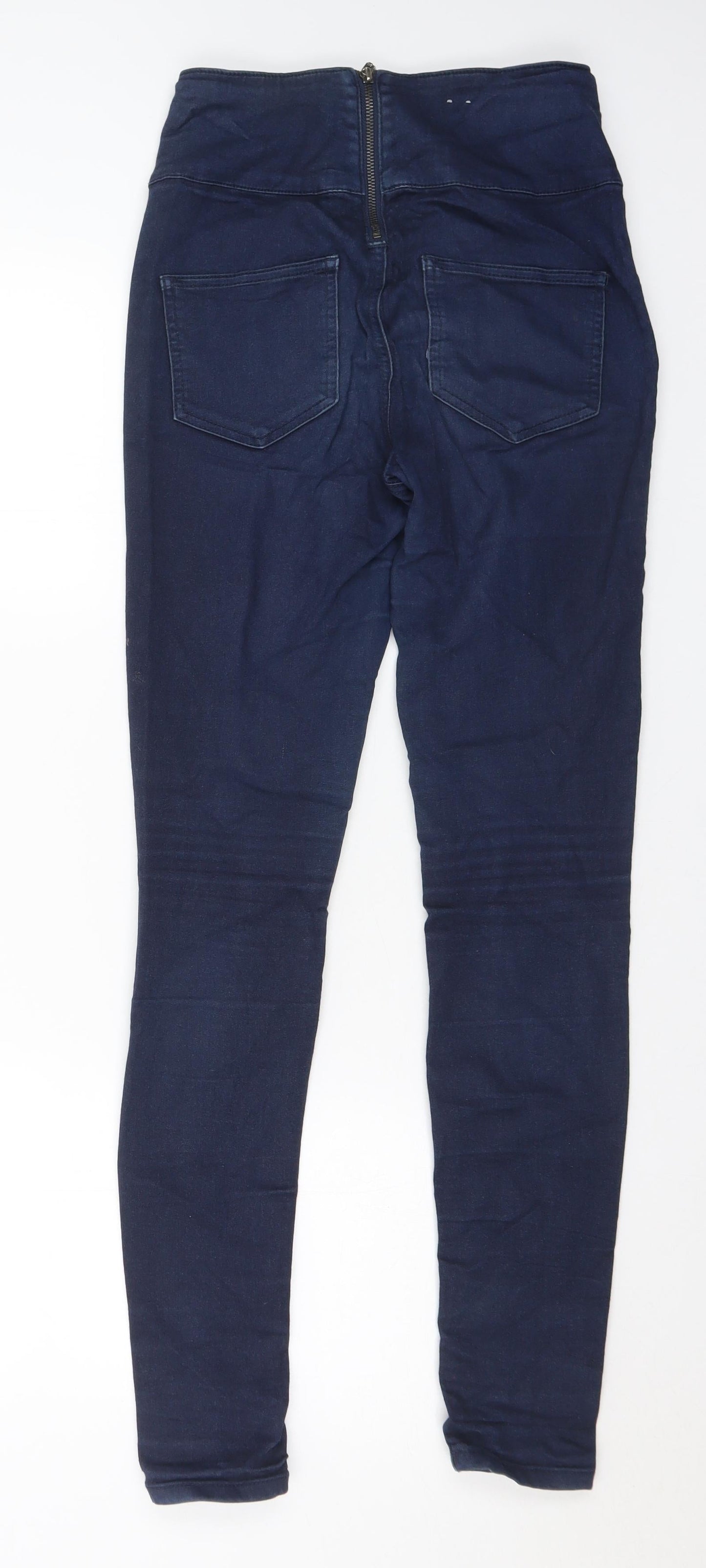 Pieces Womens Blue Cotton Skinny Jeans Size S L30 in Regular Button