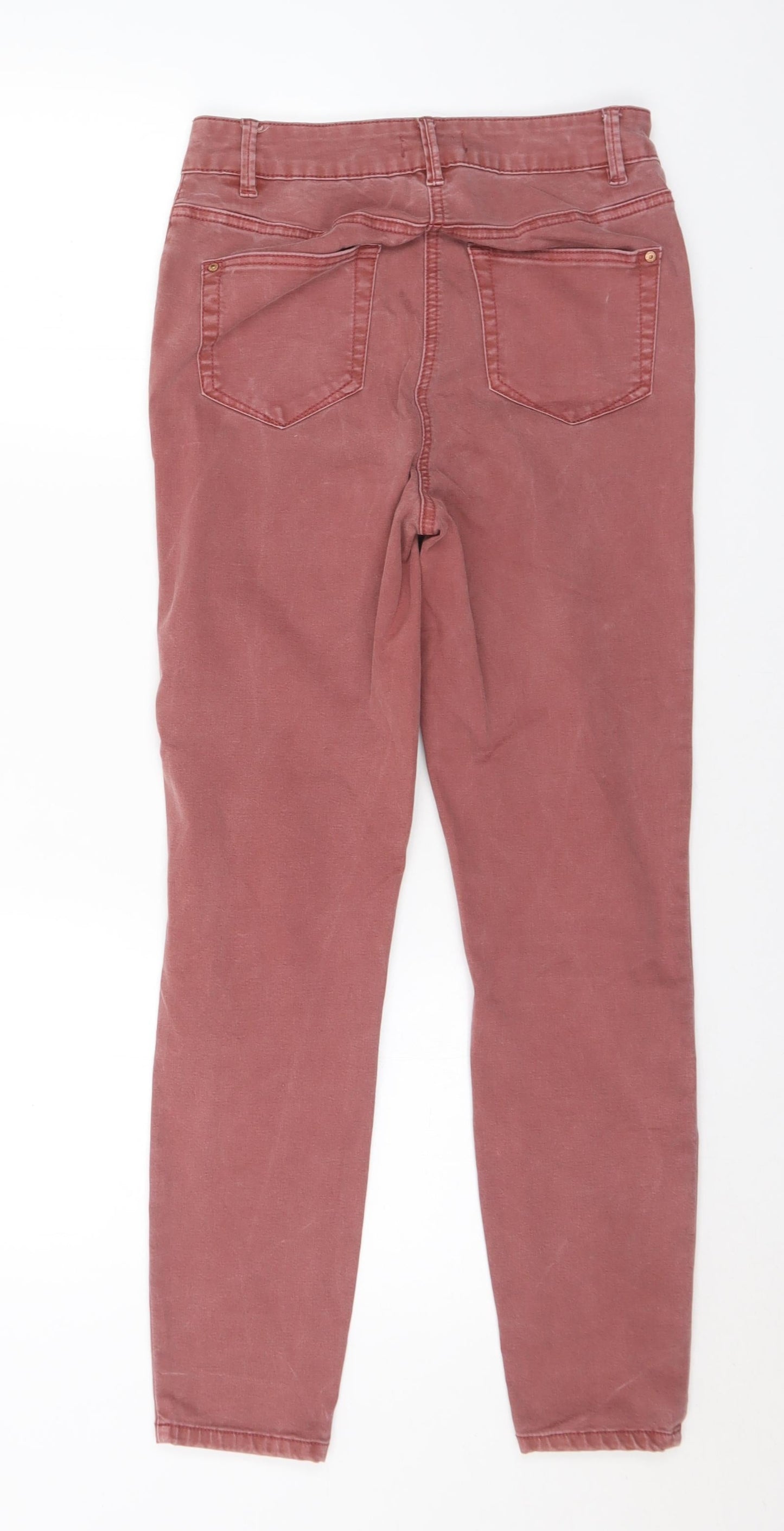 Denim Womens Red Cotton Skinny Jeans Size 10 L27 in Regular Button