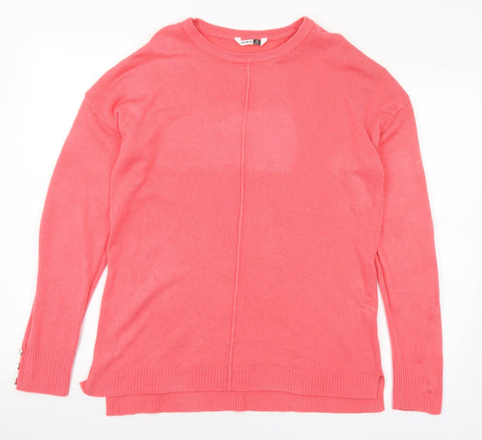 Pep&Co Womens Pink Round Neck Acrylic Pullover Jumper Size 14