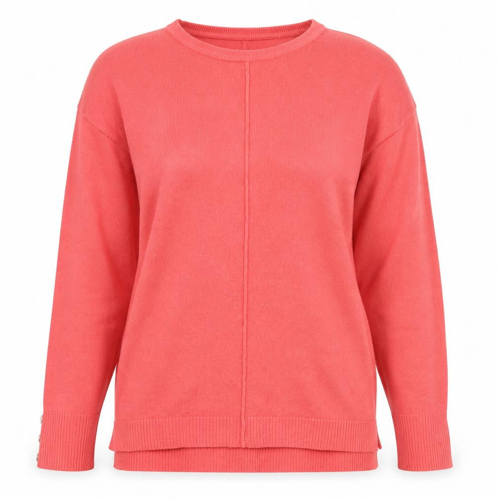 Pep&Co Womens Pink Round Neck Acrylic Pullover Jumper Size 14