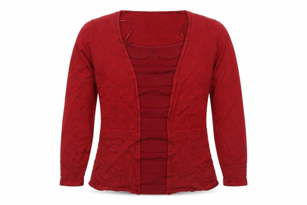 Per Una Womens Red Scoop Neck Viscose Pullover Jumper Size 8