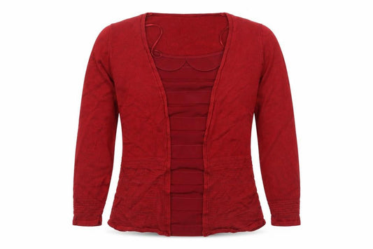 Per Una Womens Red Scoop Neck Viscose Pullover Jumper Size 8
