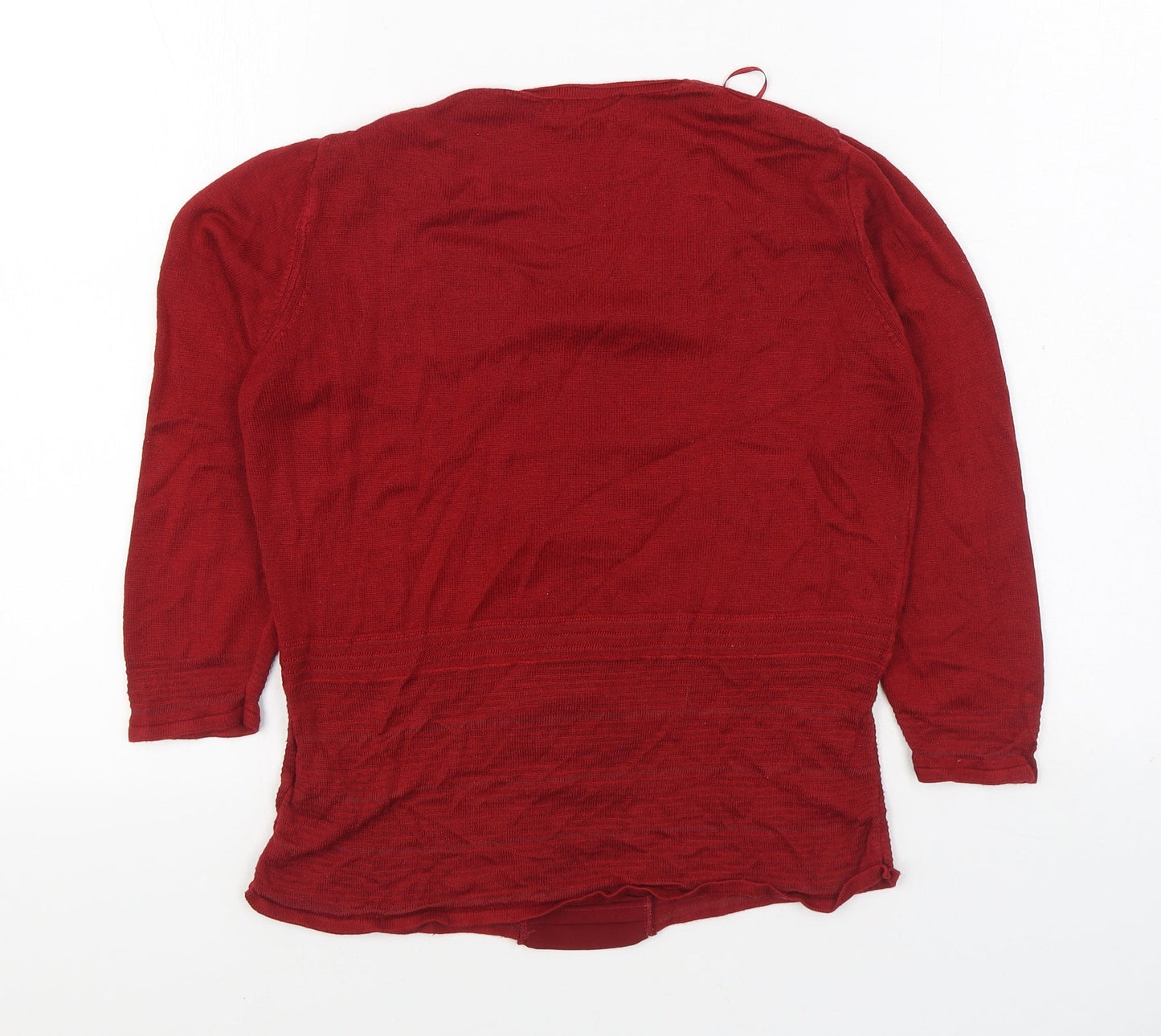 Per Una Womens Red Scoop Neck Viscose Pullover Jumper Size 8