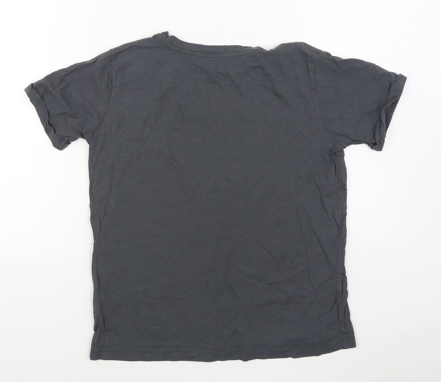 Dunnes Stores Womens Grey 100% Cotton Basic T-Shirt Size S Round Neck