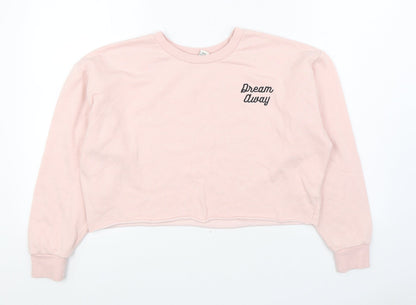 Forever 21 Womens Pink Cotton Pullover Sweatshirt Size M Pullover
