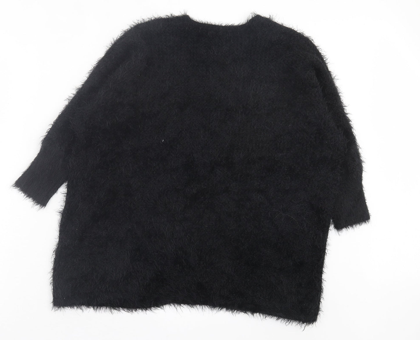 FOREVER 21 Womens Black V-Neck Nylon Cardigan Jumper Size S