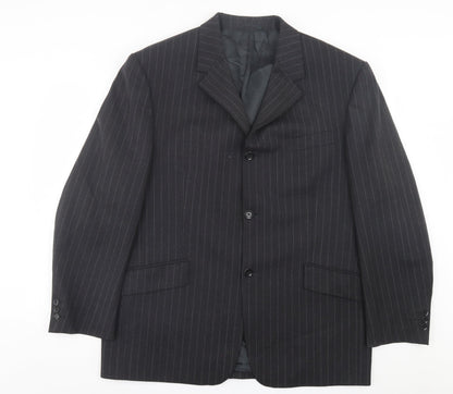 Remus Uomo Mens Grey Striped Wool Jacket Suit Jacket Size 44