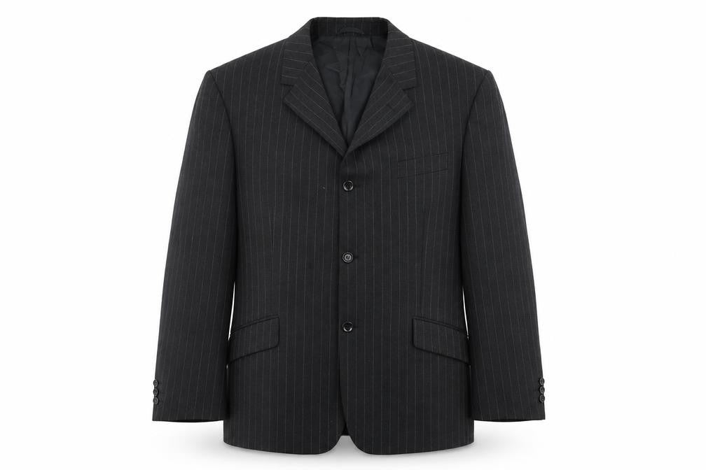 REMUS Mens Grey Striped Wool Jacket Suit Jacket Size 44