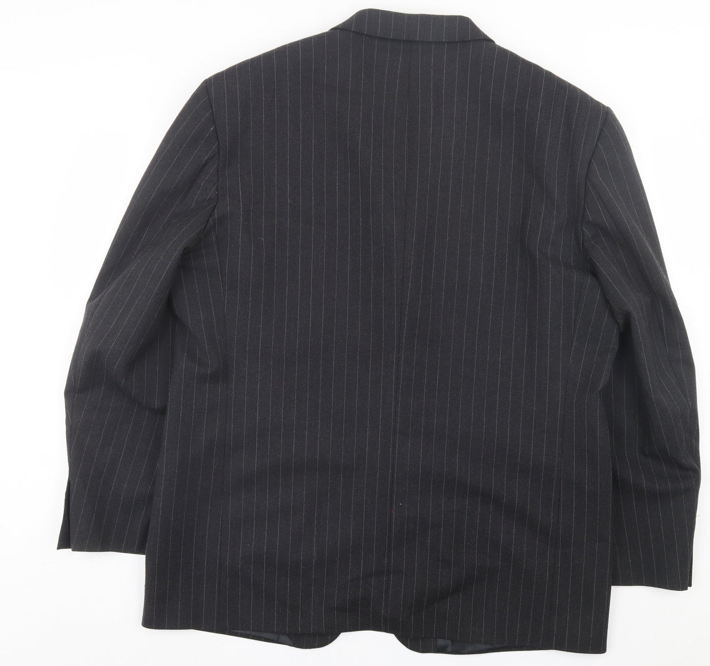 REMUS Mens Grey Striped Wool Jacket Suit Jacket Size 44
