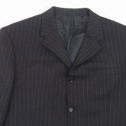 Remus Uomo Mens Grey Striped Wool Jacket Suit Jacket Size 44