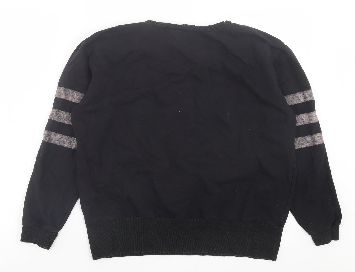 Quiz Womens Black Cotton Pullover Sweatshirt Size S Pullover