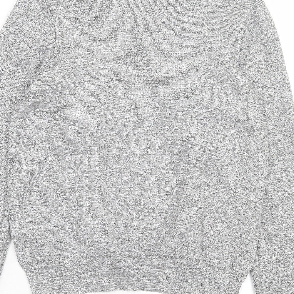 Topshop Womens Grey Crew Neck Viscose Pullover Jumper Size 14