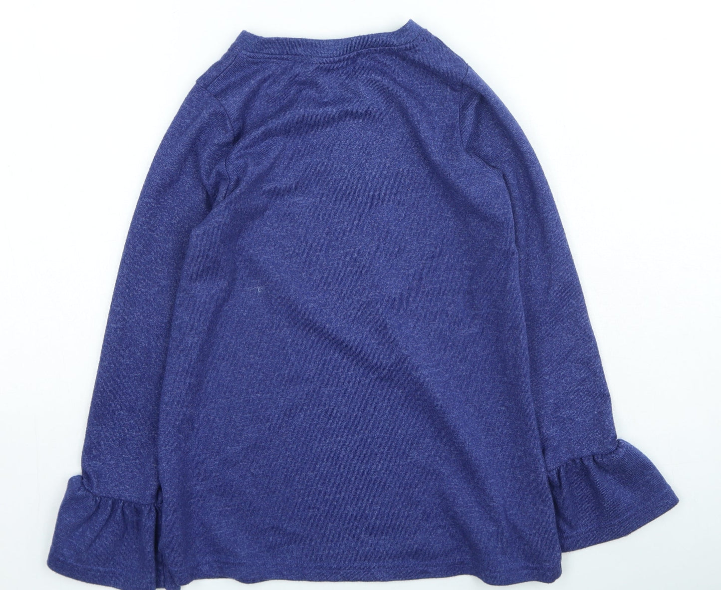 rococo Girls Blue Polyester Basic Casual Size 8 Years Round Neck - Unicorn