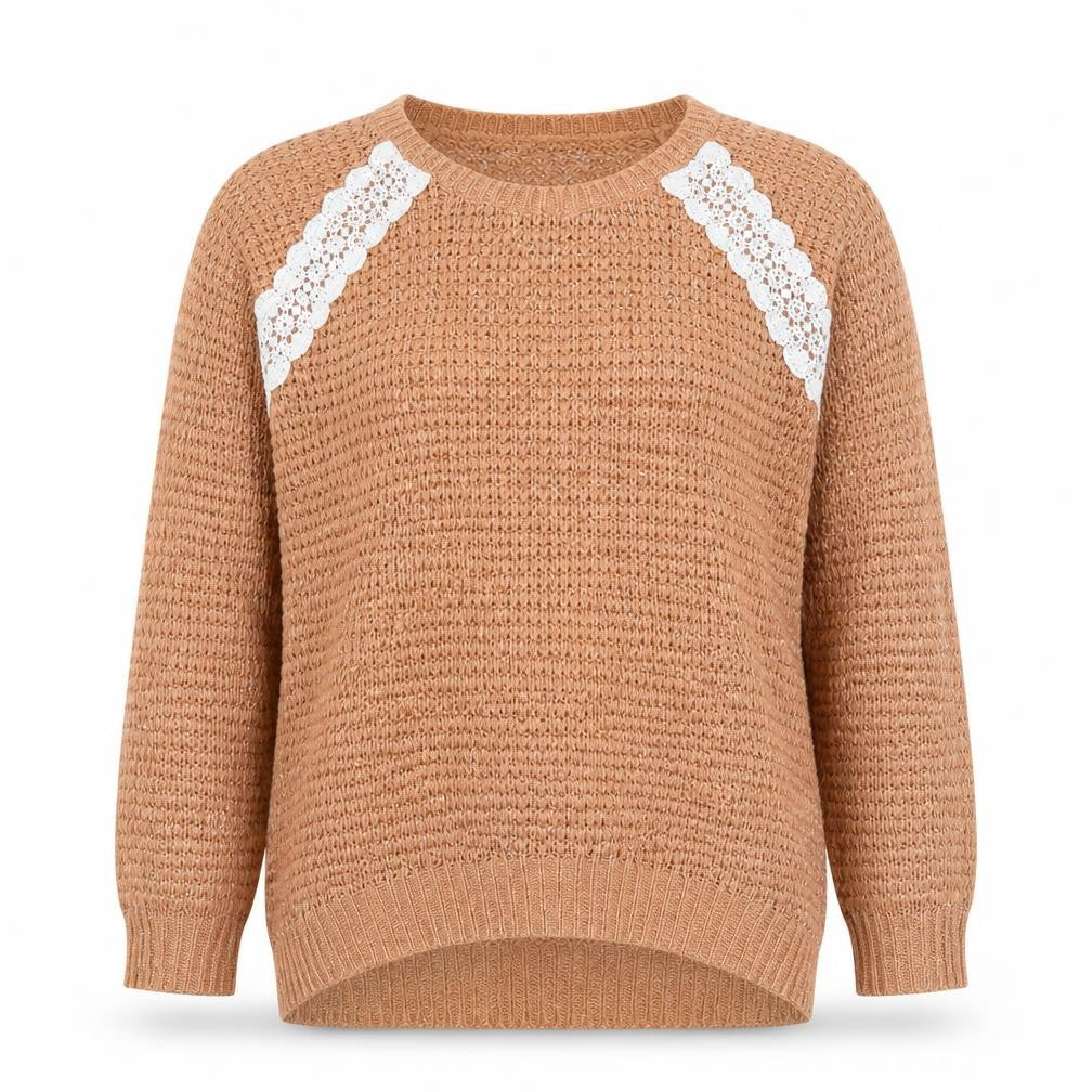 TU Womens Orange Round Neck Acrylic Pullover Jumper Size 12