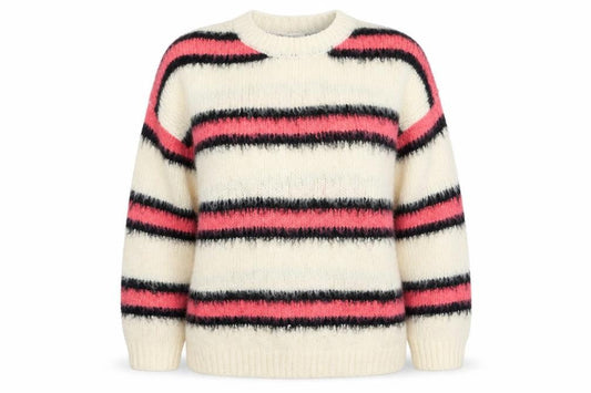 Tu Womens Multicoloured Round Neck Striped Acrylic Henley Jumper Size L