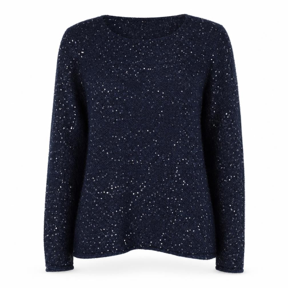 Caroll Womens Blue Round Neck Acrylic Pullover Jumper Size 38