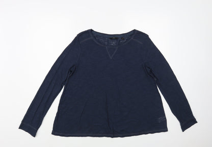 Preloved NEXT Womens Blue Polyester Basic T-Shirt Size 14 Boat Neck - Front