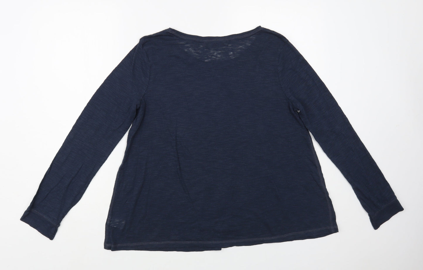 NEXT Womens Blue Polyester Basic T-Shirt Size 14 Boat Neck