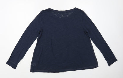 Preloved NEXT Womens Blue Polyester Basic T-Shirt Size 14 Boat Neck - Back
