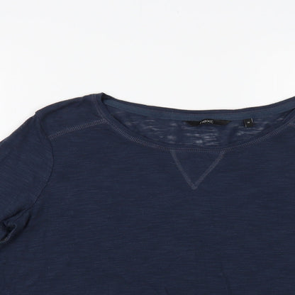 Preloved NEXT Womens Blue Polyester Basic T-Shirt Size 14 Boat Neck - Detail