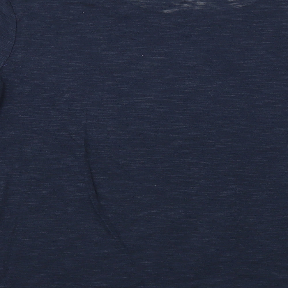 NEXT Womens Blue Polyester Basic T-Shirt Size 14 Boat Neck
