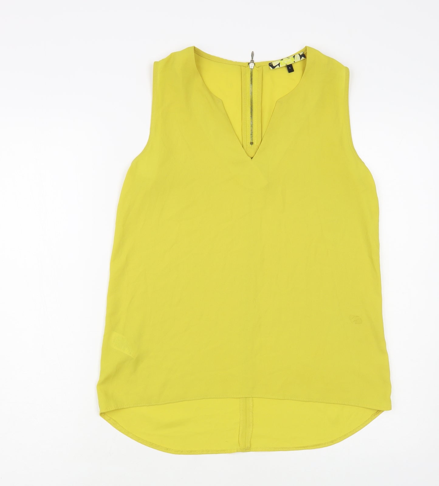 NEXT Womens Green Polyester Basic Blouse Size 6 Round Neck