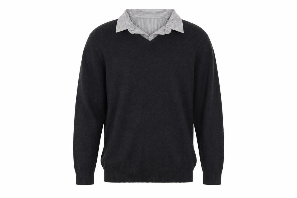 Jack Reed Mens Grey Collared Cotton Pullover Jumper Size L