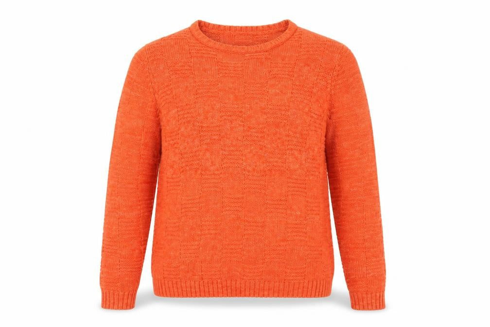 Spirit Womens Orange Crew Neck Acrylic Pullover Jumper Size 12