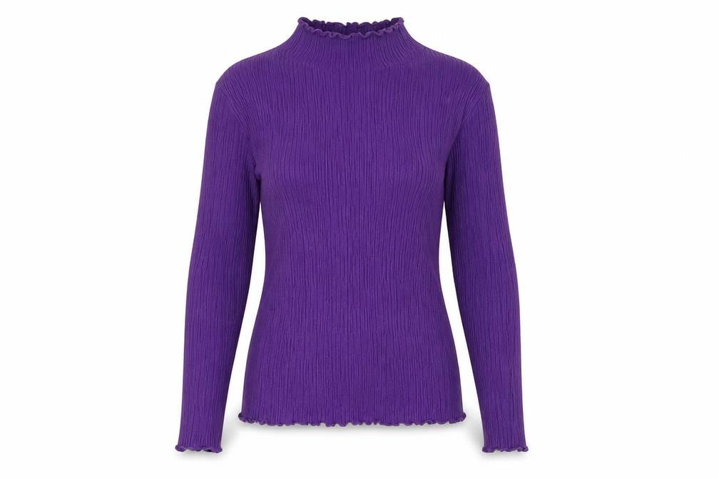 I/Text Womens Purple High Neck Viscose Pullover Jumper Size S