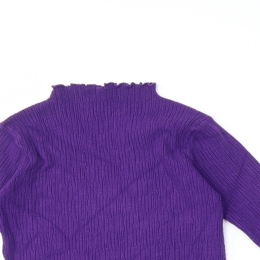 I/Text Womens Purple High Neck Viscose Pullover Jumper Size S