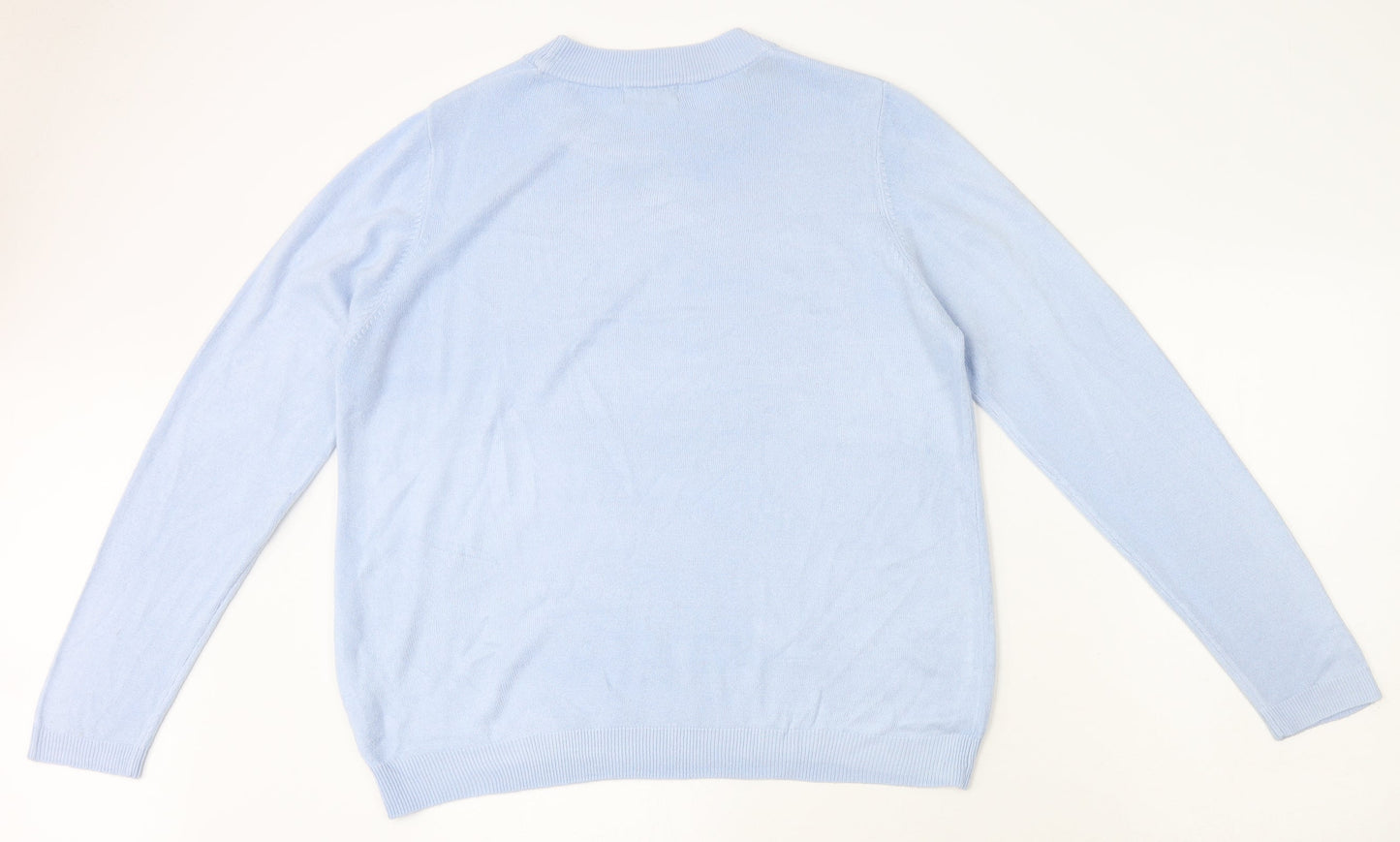 Arista Womens Blue Round Neck Acrylic Pullover Jumper Size 14