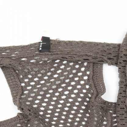 Preloved Henag Womens Brown Cotton Pullover Jumper Size M - Detail