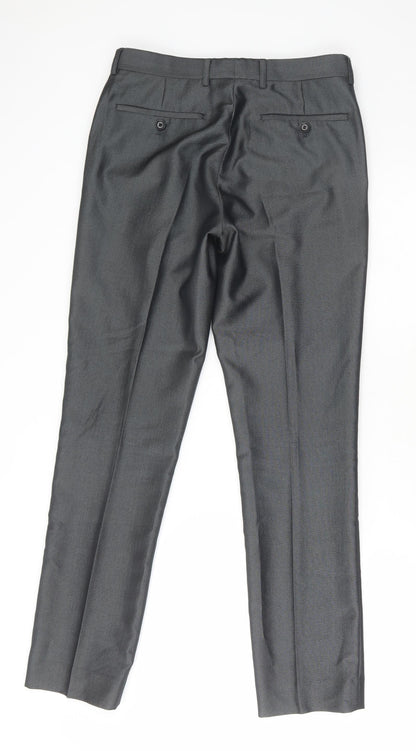 Preloved Ventuno Mens Grey Polyester Trousers Size 30 in L31 in Regular - Back