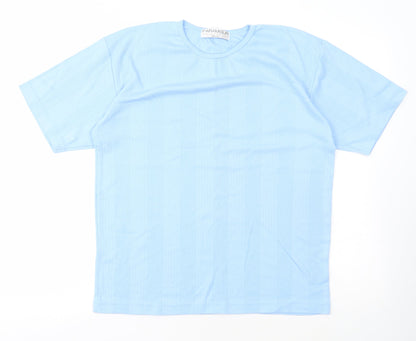 Paramount Womens Blue Cotton Basic T-Shirt One Size Round Neck