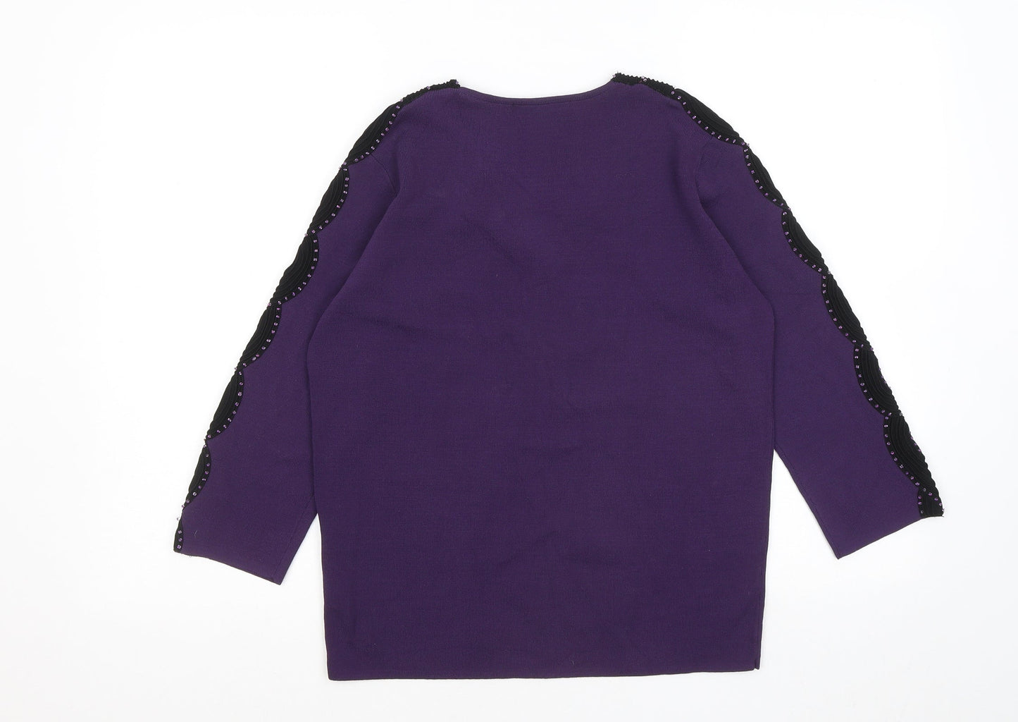 pennyplain Womens Purple Round Neck Viscose Pullover Jumper Size M