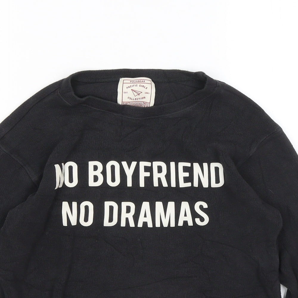 Pull&Bear Womens Grey Round Neck Viscose Pullover Jumper Size S - No Boyfriends No Drama